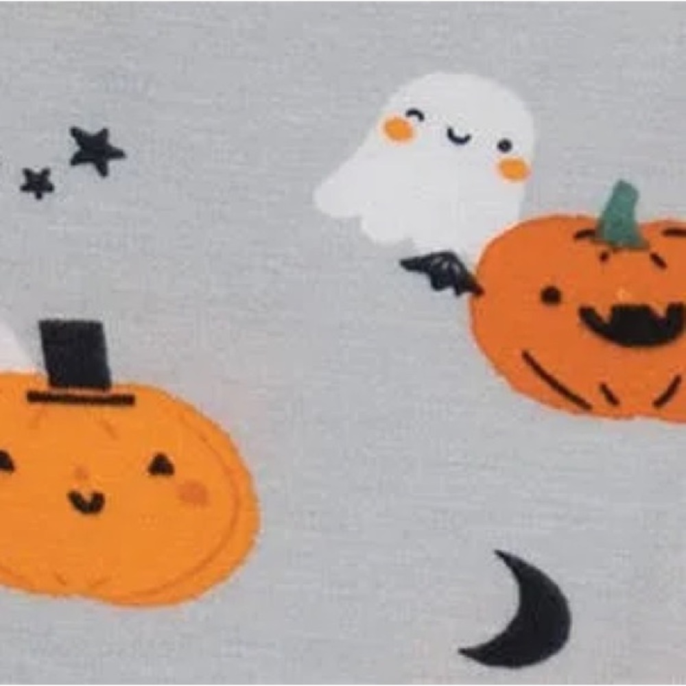 NWT Newborn Angel Dear Halloween Zip Footie in Grey - Picture 3 of 3